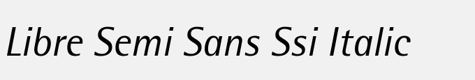 Libre Semi Sans SSi Italic